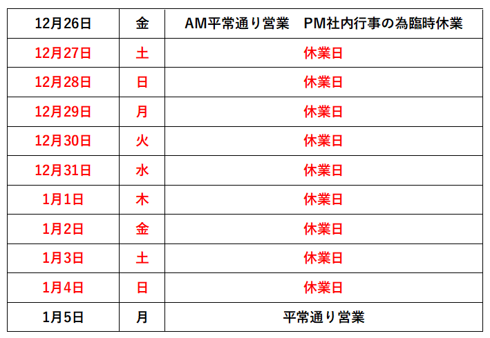 冬季休業_AIDALINK